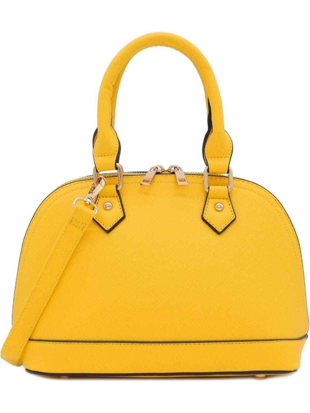 Chic Zip-Around Saffiano Dome Satchel Bag | Stylish & Versatile Handbag